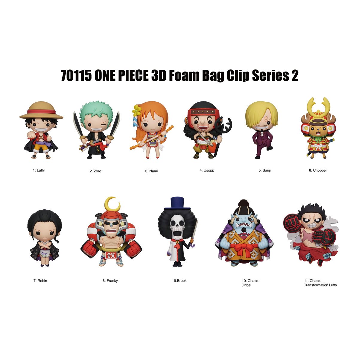 One Piece Series 2 3D Foam Bag Clip